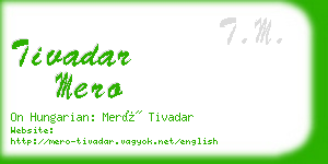 tivadar mero business card